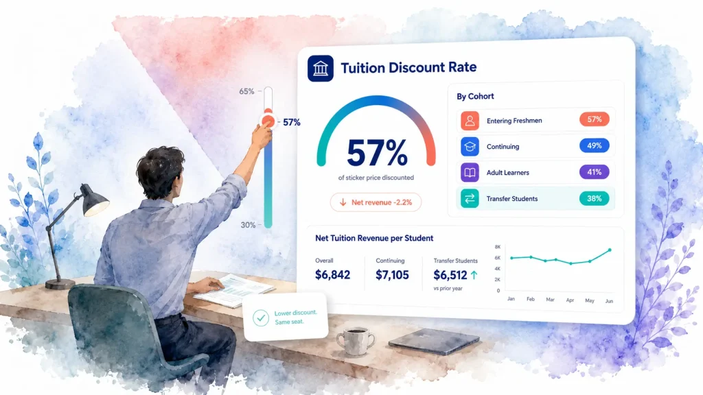 tuition discount rate and net tuition revenue strategy for higher education CFOs